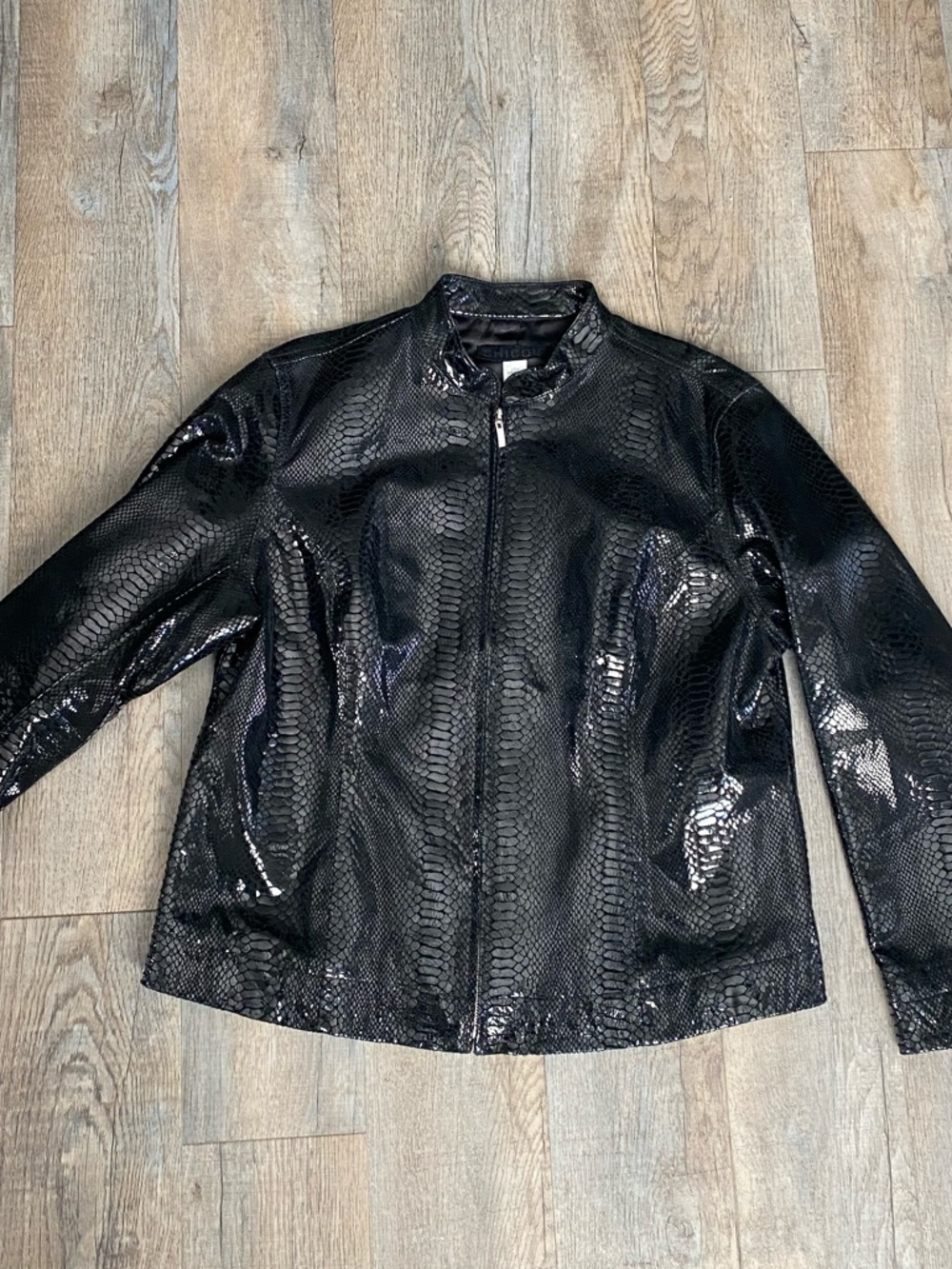 Chicos “Boa Shine” 100% Genuine Leather Jacket